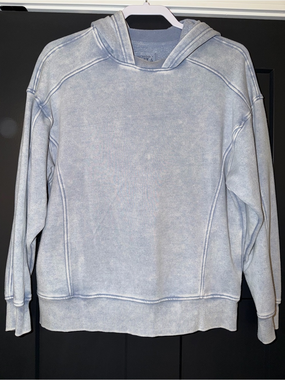 Women’s Light Blue Mineral Wash Hoodie - Small